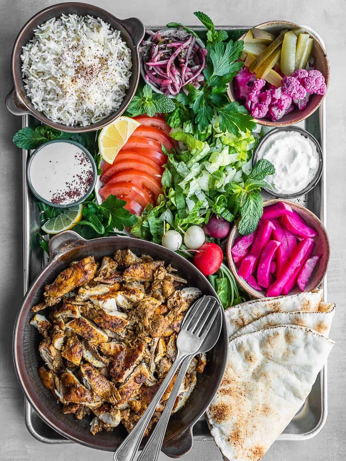 easy sheet pan chicken shawarma