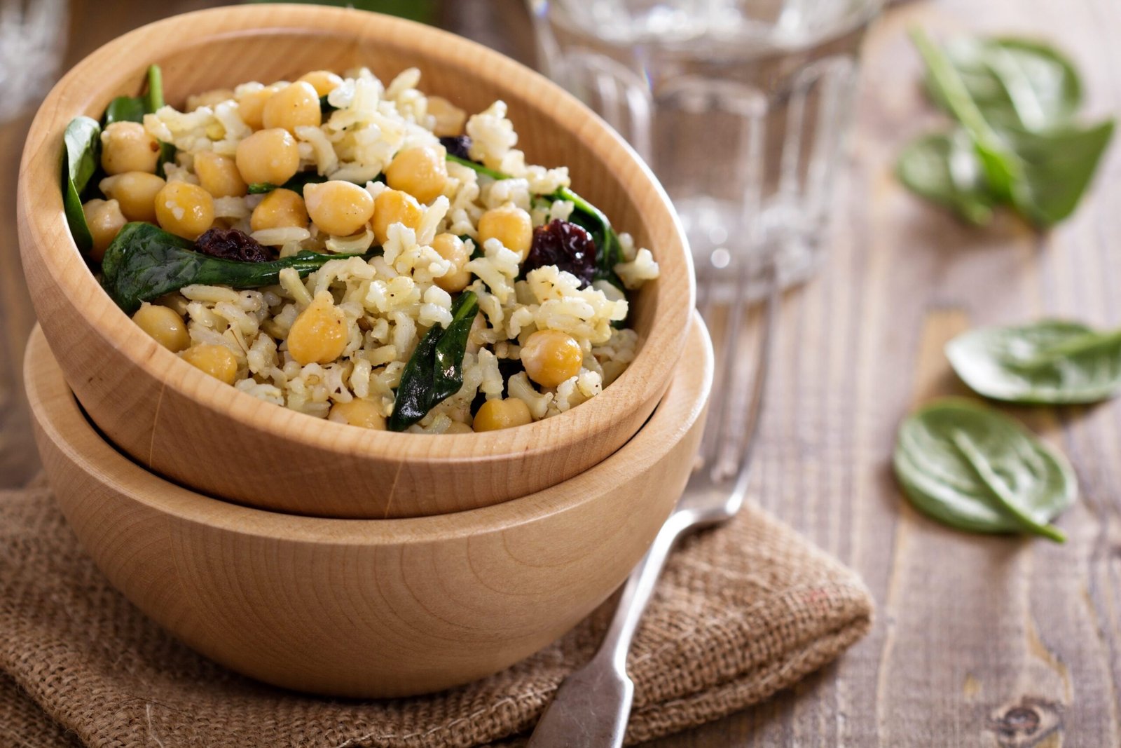 Chickpea rice in a bowl