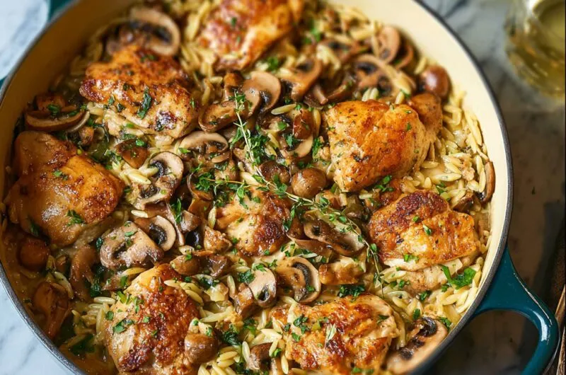 one pot chicken and mushrooms 