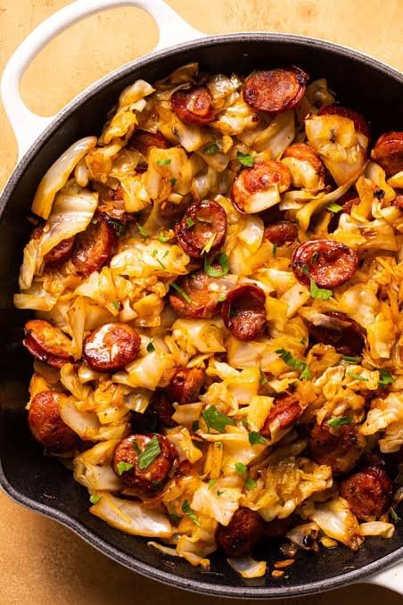 Secretly Delicious: One Pot Cabbage and Sausage